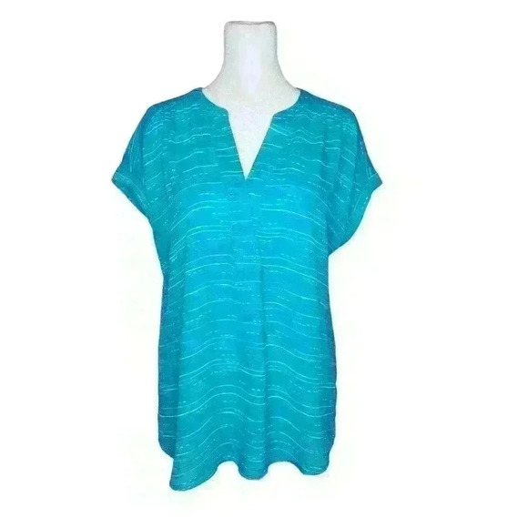 Apt. 9 women's blue geometric blouse size medium - Picture 1 of 7